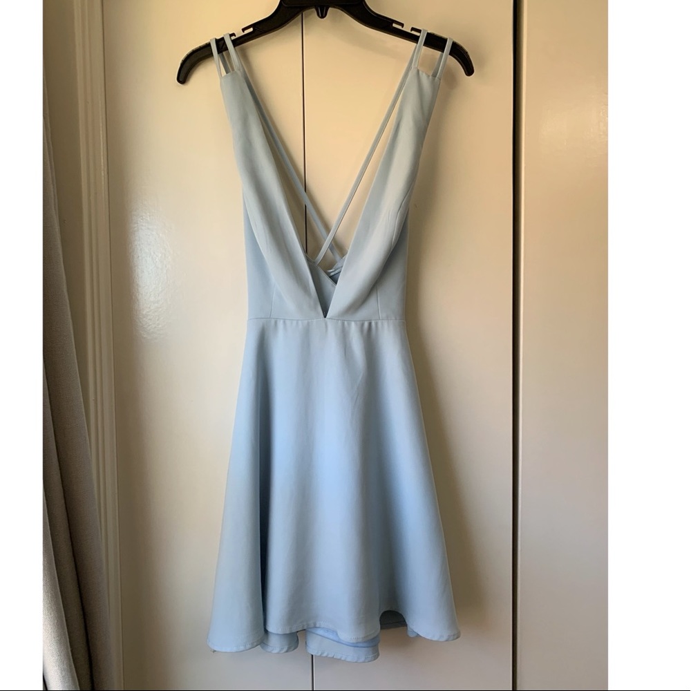 Super down Light Blue Mini Dress
